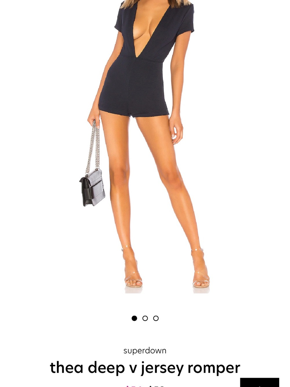 superdown Black Deep V Romper M